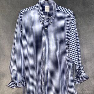 Brooks Brothers Navy and White Gingham Shirt